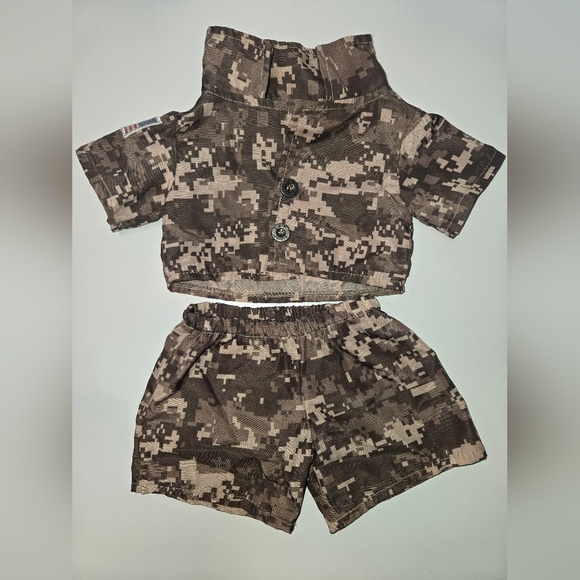 Build A Bear Digital Camo Outfit With Brown Military Style Boots, Bear Clothing - Picture 6 of 11
